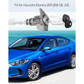 Front Door Lock Cylinder with 2 Keys Fit for Hyundai Elantra 1.8L 2.0L 2011-2016 Driver Side Car Door Locks Set Replace 81970-3XA00 819703XA00