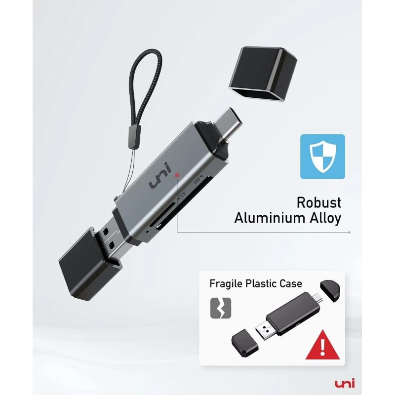 uni USB 3.0/USB C to Micro SD Memory Card Adapter