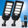 Solar Street Lights Outdoor 2-Pack, 18000LM 6500K Waterproof LED Motion