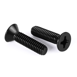 Dayalo Pack of 50 M4 x 12 Countersunk Screws Flat Head Screws Stainless Steel A2 V2A Phillips Fully Threaded Black Oxide