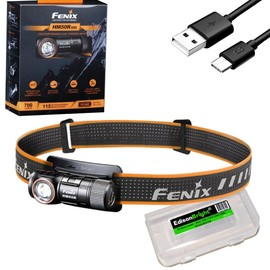 Fenix HM50R V2 700 Lumen Rechargeable White/red LED Multipurpose Headlamp with EdisonBright Accessory case Bundle