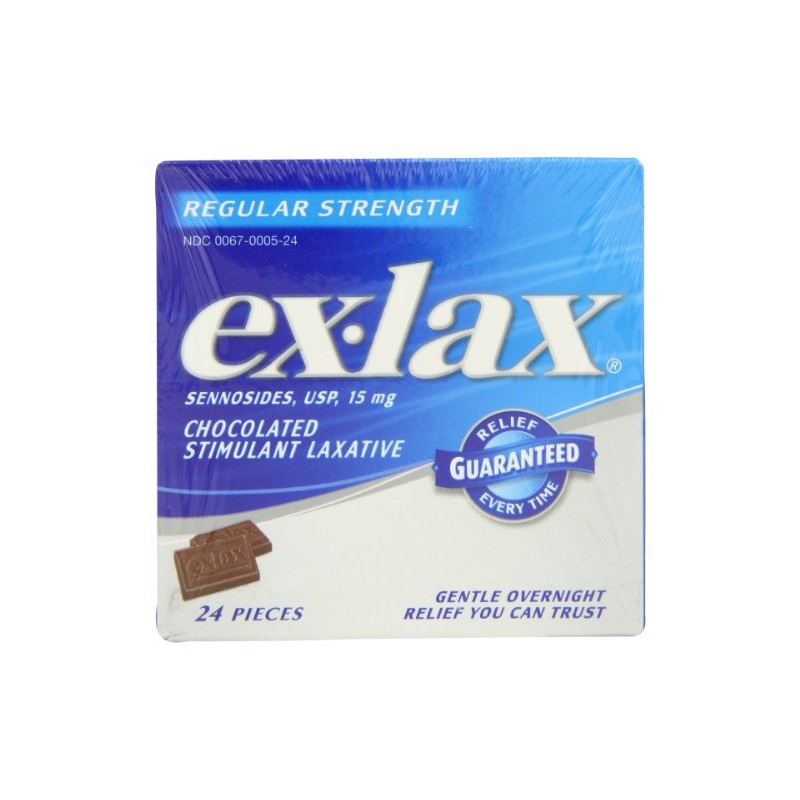 Ex-lax Regular Strength Chocolated, 24-Count Boxes (Pack of 3)