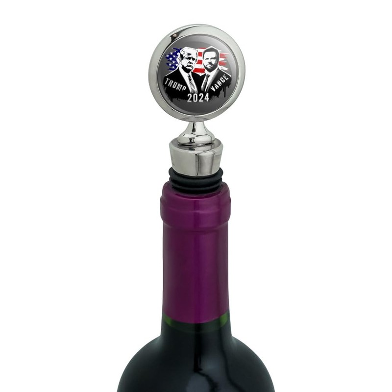 Trump Vance Spray Paint 2024 Wine Bottle Stopper