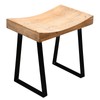 JOLLYMER Wood Bench with Metal Legs for Bathroom or Entryway,