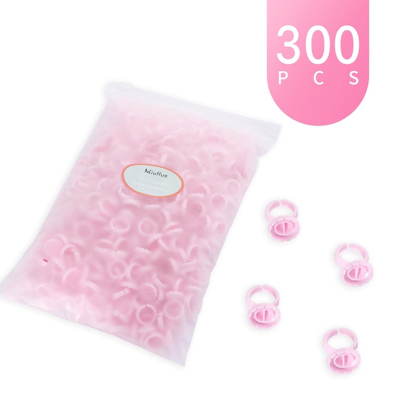 Miuffue 300 Pcs Glue Rings Smart Glue Holder for Eyelash
