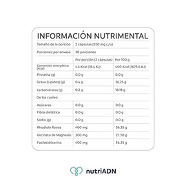 nutriADN – STRESS SUPPORT – Suplemento 60 Cápsulas de 550 mg con Glicinato de Magnesio (300 mg) | Fosfatidilserina (400 mg) | Rhodiola Rosea (400 mg) | Apoya la Concentración y Estado de Ánimo