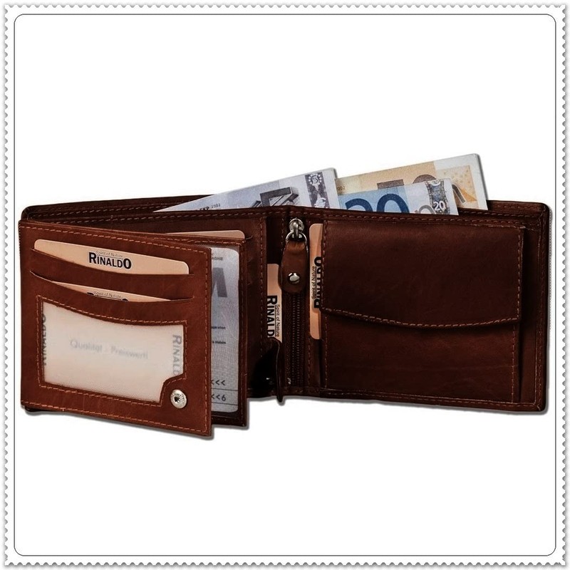 Leather Men's Wallet (262B), brown, Classic