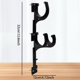 MENG ZHI AO 2 Pcs Black Pool Pole Hanger Plastic Garden Hook with Screws Swimming Pool Hanger for Telescopic Poles Nets Brushes Vacuum Hose Garden Equipment Outdoor Supplies