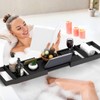 Domax Bathtub Caddy Tray Expandable Bamboo Tub Tray for Luxury