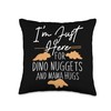 Dino Nuggets Enthusiast Dinosaur Chicken Delight Dino Nugs Throw Pillow