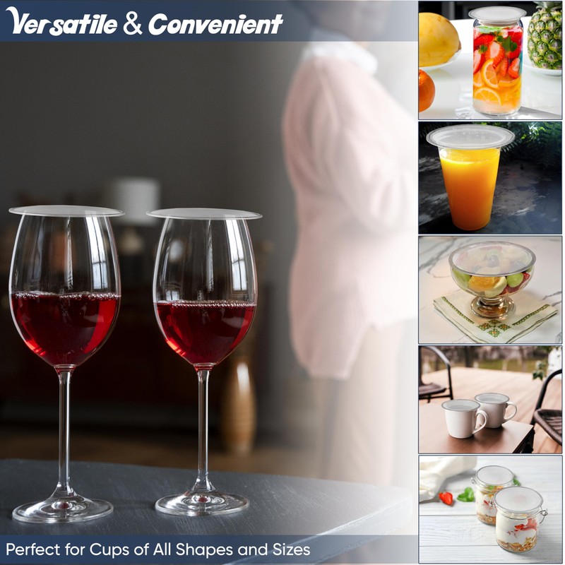 Home-X Pack of 4 Wine Glass Covers – BPA-Free Stainless