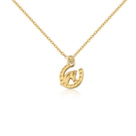 UJIMS Lucky Horseshoe Pendant Necklaces Cowgirl Equestrian Gifts Horseshoe Jewelry Gifts for Women Horse Lover Gift (LHorseshoe Necklace)