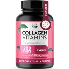 Life 360 Colágeno Hidrolizado 220 Cápsulas 1320 Miligramos Por Porción Biotina Vitaminas Ácido Hialurónico Fólico Collagen Vitamins