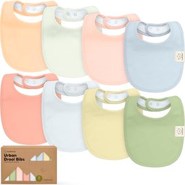 Paquete de 8 baberos orgánicos para bebés para niños, niñas, baberos de algodón suave para baberos y dentición, baberos de bebé niña, baberos de bebé 