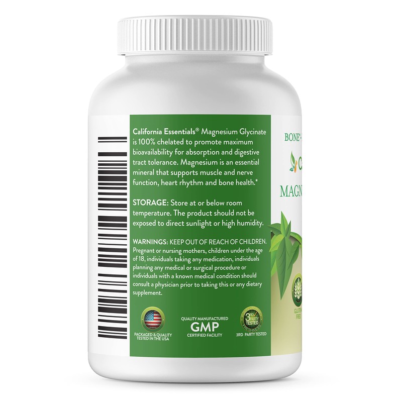 Magnesium Glycinate 400 - Chelated, High Absorption Magnesium for -