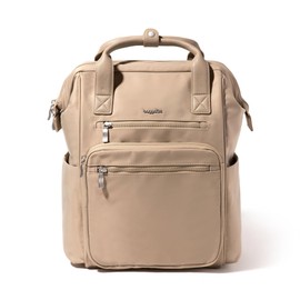 Baggallini Chelsea Laptop Backpack, Taupe Twill