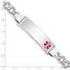 Sterling Silver Rhodium-plated Medical ID Curb Link Bracelet