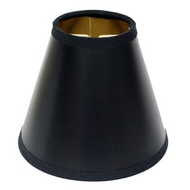 Dyncan Black Animal Hide Hardback Chandelier Lampshade Set of 6 with Gold Lining