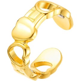 1pcs Copper Ring for Women, Adjustable Heart Shape Magnetic Rings Copper Jewelry(Golden)