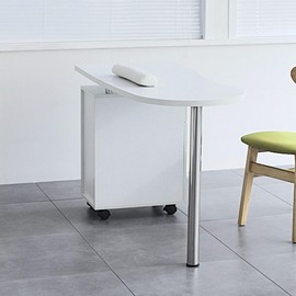 SVRCK Elegant Manicure Nail Table for Comfort and Organization, Durable Design with Storage Drawer, Sleek White Finish