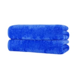 Royal Comfort Over-Sized 34x70 Solid Color (2 per Pack) Royal Blue Terry Velour Beach Towel. Made with 100% Cotton Weighing at 19.0 lbs per doz. Why Settle for Polyester get The Real Thing!