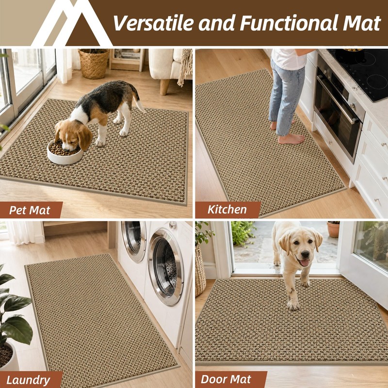 COSY HOMEER Door Mat Non-Slip Entryway Rugs Dirt Trapper, 20"x32",