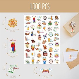 1000 calcomanías con versículos de la Biblia, pegatinas transparentes inspiradoras para orar las escrituras, calcomanías de fe religiosa de Jesús para libros de recortes, botellas, planificador de