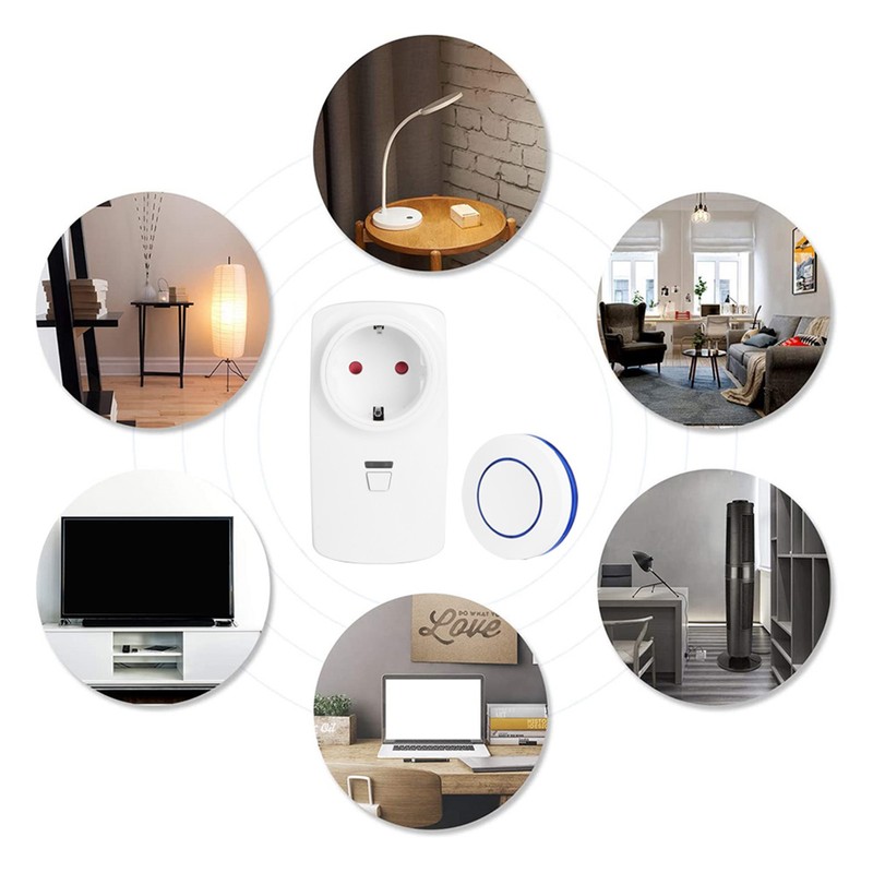 Household Appliances Controller 2-Way Wireless Power Outlet Remote Control SocketBlue
