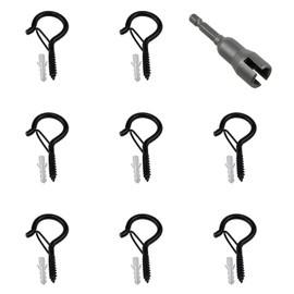 Haidong Q-Hanger Hooks Q Hooks for Hanging Lights Outdoor Christmas Light Hooks Screw Hooks for Hanging for Hanging Christmas Lights Plants Wind Chimes, etc. -8PCS