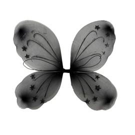 Zac's Alter Ego Very Large Black Fairy Butterfly Wings with Glitter Star Design