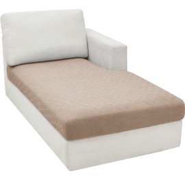 CHELZEN Super Stretch Sofa Seat Cushion Cover, Fitted Sofa Cushion Slipcovers, Soft Couch Cushion Covers, L Shaped Chaise Longue Furniture Protector (Chaiselounge, khaki)