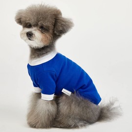 Lucky Petter Ringer Dog Shirt for Small and Large Dogs Cotton T-Shirts Soft Breathable Dog Shirts pet Clothes (Large, Blue/White)