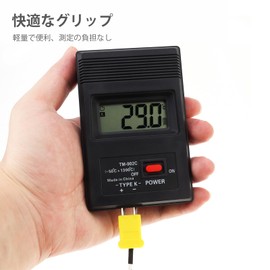 Smgda Thermocouple Thermometer TM902c Digital K-Type Thermometer tm-902c Sensor + Thermocouple Probe Gas Liquid Semi-Solid Temperature Measurement Digital High Temperature Thermometer Gas-Liquid Solid