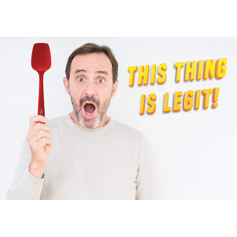 Silicone Spoon Spatula - 600ºF Heat-Resistant Non-Stick Rubber Spoonula |