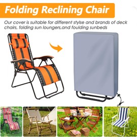 Submarine Folding Chairs Protective Cover Garden Chairs Cover UV Resistant Windproof for Garden Furniture Deck Chair Foldable, Includes Oxford Carry Bag