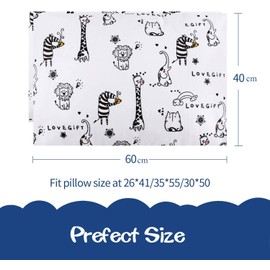 Baby Toddler Pillowcase, Cot Bed Pillow Pair Cases 40 x 60cm, 2 Pack 100% cotton Pillow Cover for Boys Girls Kids Bedding, Envelope Closure Machine Washable Travel Pillow Pillowcase