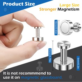 Wukong Pack of 8 Magnets Strong Hold, 16 x 20 mm Neodymium Magnets for Magnetic Board, Whiteboard Magnets Pin Board, Silwy Magnet for School, Fridge and Office