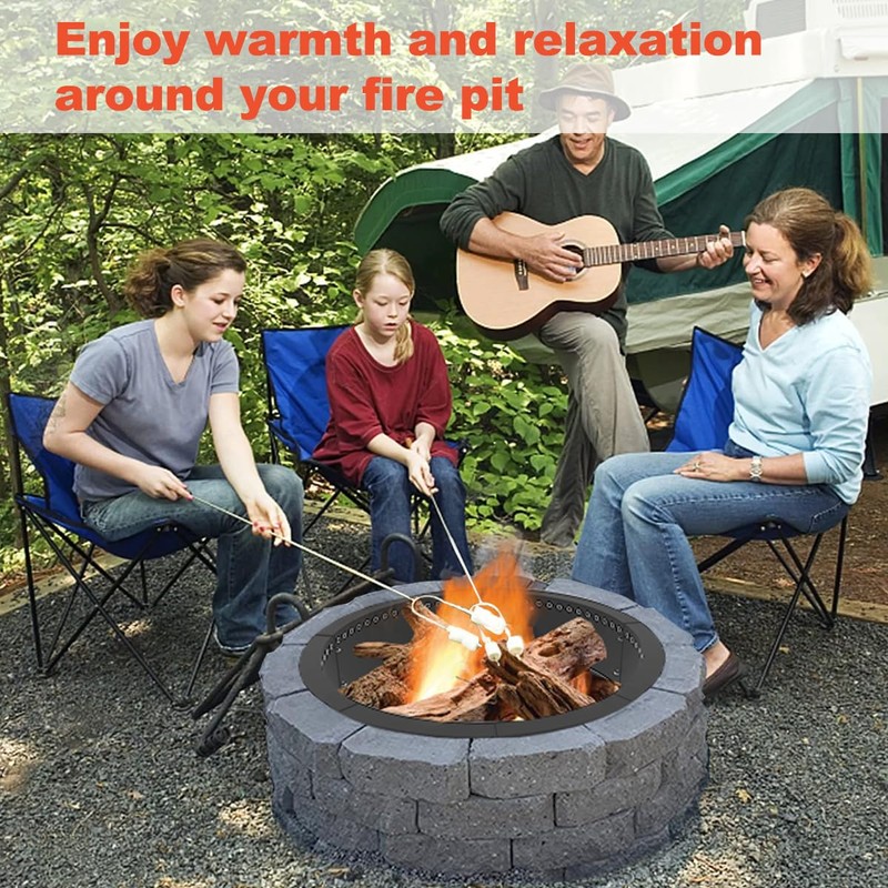 Koutemie Outdoor Smokeless Fire Pit Ring Liner 35-Inch Outer/31-Inch Inner