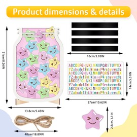 Magnetic Reward Jars for Kids with DIY Colorful Letter Stickers - Smiley Faces Jar for Classroom Reward System/Home Chores Chart, Positive Behavior Training Too