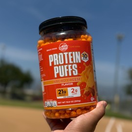 Twin Peaks Protein Puffs - (Nacho Cheese), Keto Friendly, Low Carb Snack (300g, 21g Protein, 2g Net Carbs, High Protein, Healthy Crunchy Snack)