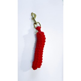 Horse/Pony Cotton Lead Rope with Brass Clip 1.8m (Red)