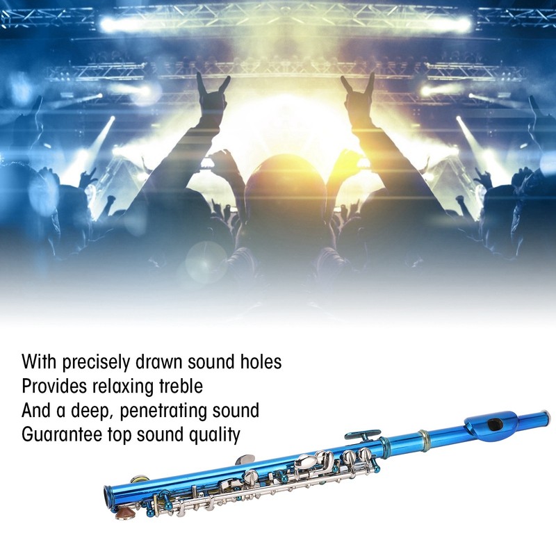 Piccolo Flute Cupronickel Blue +E Key French 6 Holes Piccolos