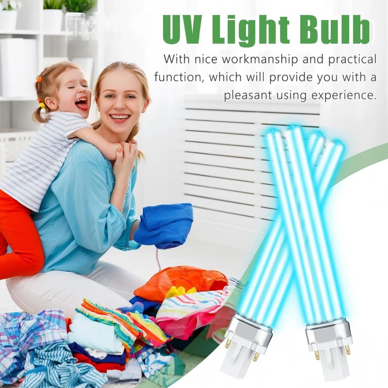 Kittmip 4 Pieces UV UV-C Light Bulbs 9W G23 Base