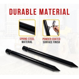 Mytee Products 2 Pack 17" Hay Bale Spear Stabilizer Attachment - Black Powder Coated Hay Bale Forks Handing Equipment Fit for Skid Steer Mount Plate for Tractors, Loaders, Cranes