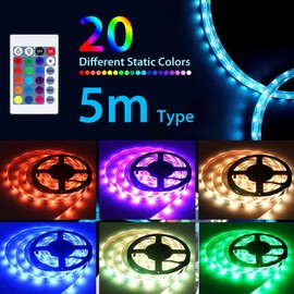 RGB led strip USB 5M led streifen led lichter led lichtband,led beleuchtung led deko Music Sync Steuerbar für Party, Zuhause, Schlafzimmer, TV, KücheDeko