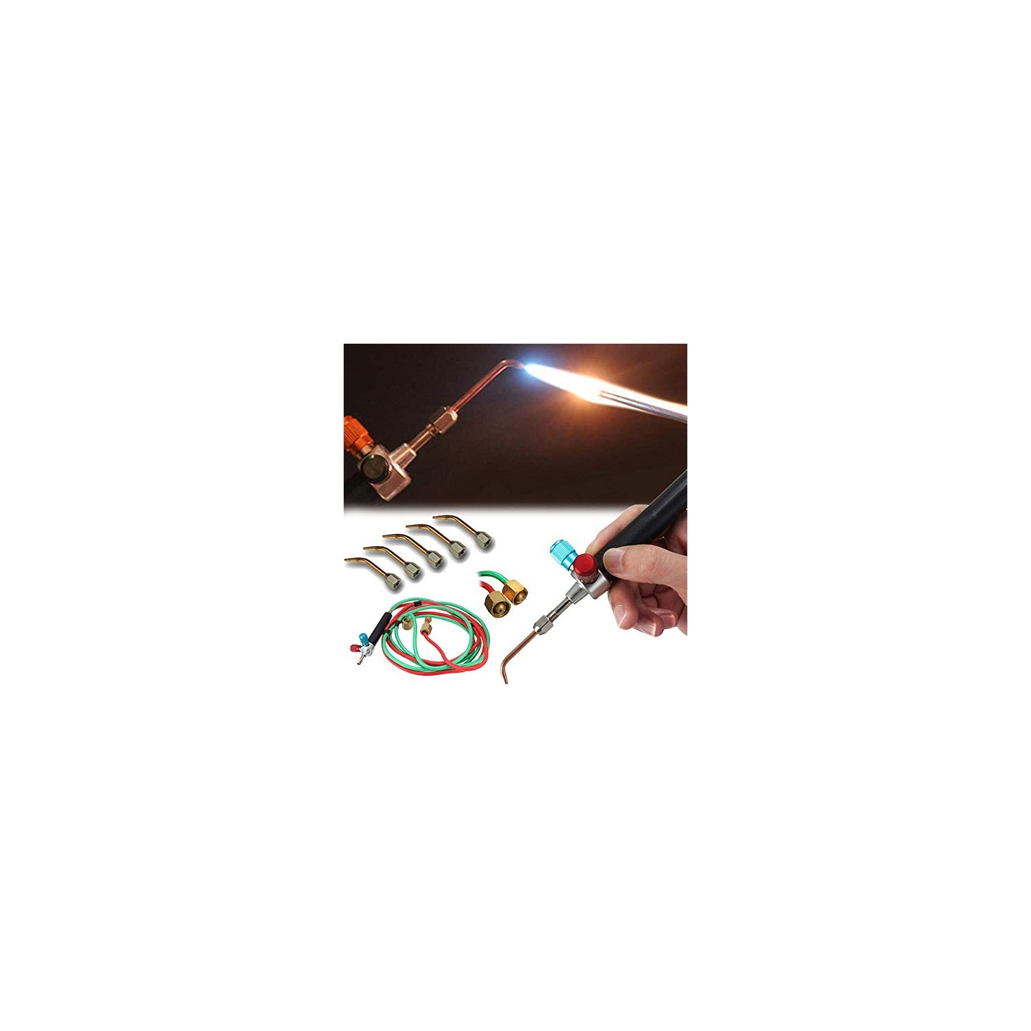 Jewelry Micro Mini Gas Little Torch with 5 Tips Welding Soldering ...
