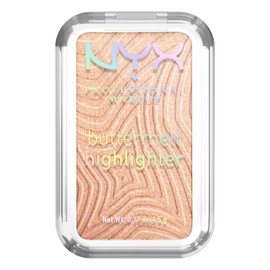 NYX Professional Makeup Buttermelt Highlighter, Iluminador Cremoso, 12 horas de Duración, Acabado Brillante y Natural, Fórmula Vegana, Tono Glaze It Butta, 5 g