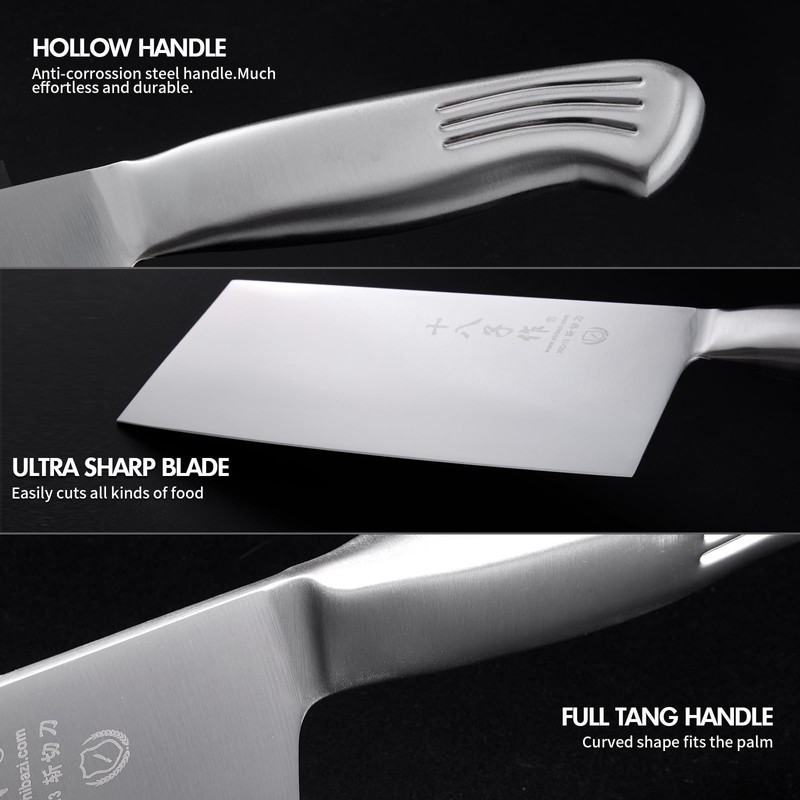 SHI BA ZI ZUO Meat Cleaver Set, 2PCS Professional Butcher