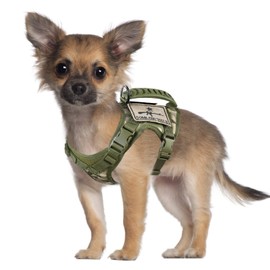 SALFSE Tactical Dog Training Harness Outdoor Working Vest Adjustable Military MOLLE Dog Vest Harness with Rubber Handle (X-Small (Pack of 1), Camo)