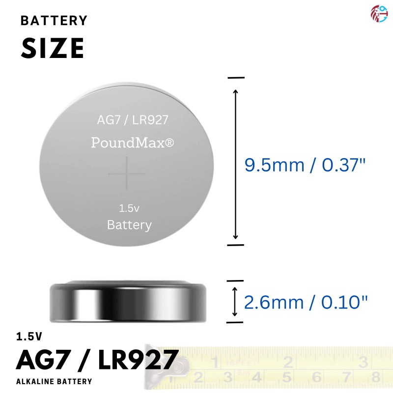 PoundMax AG7 LR927 Batteries 1.5v Alkaline Button Cell Battery -